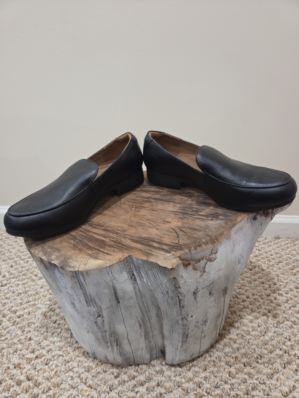 Classic Black Leather Slip-On Women’s Loafers